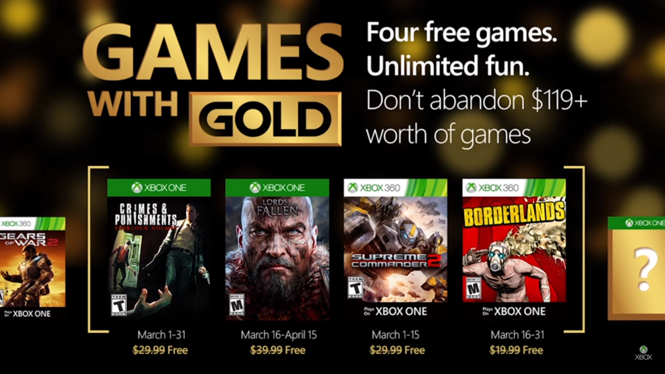 Games with Gold March 2016
