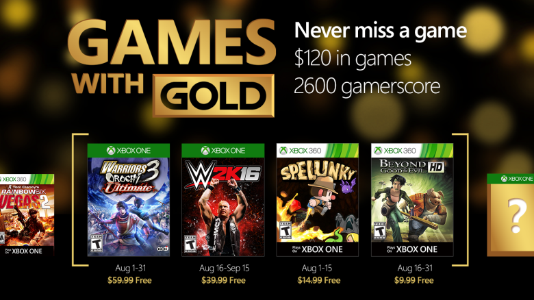 Games with Gold August 2016